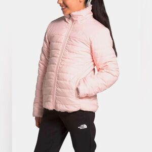 🩷The North Face Girls' Reversible Mossbud Swirl Coat Jacket Pink Gray Size XL 18